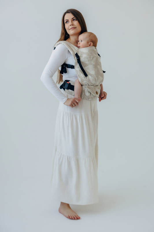 Mochila LennyLight, talla estándar, tejido jaqurad (50% algodón, 25% cáñamo, 25% lyocell) - VIRIDIFLORA - CONNECT #babywearing