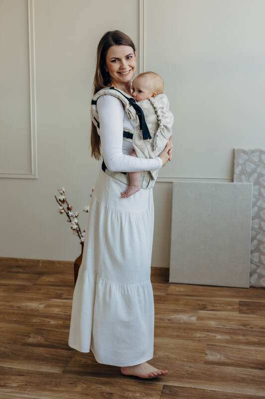 Mochila LennyUpGrade PRO, talla estándar, tejido jaqurad (50% algodón, 25% cáñamo, 25% lyocell) - VIRIDIFLORA - CONNECT #babywearing