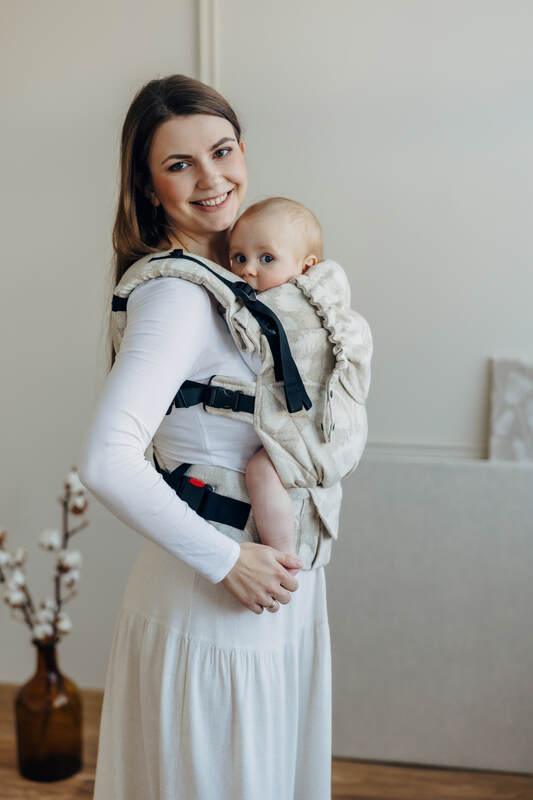 Mochila LennyUpGrade PRO, talla estándar, tejido jaqurad (50% algodón, 25% cáñamo, 25% lyocell) - VIRIDIFLORA - CONNECT #babywearing