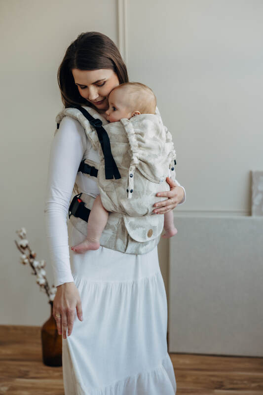 Mochila LennyUpGrade PRO, talla estándar, tejido jaqurad (50% algodón, 25% cáñamo, 25% lyocell) - VIRIDIFLORA - CONNECT #babywearing