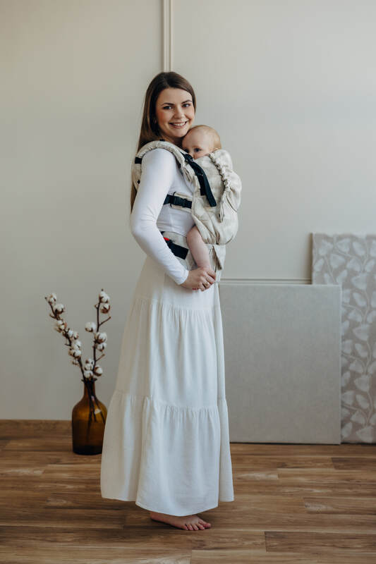 Mochila LennyUpGrade PRO, talla estándar, tejido jaqurad (50% algodón, 25% cáñamo, 25% lyocell) - VIRIDIFLORA - CONNECT #babywearing