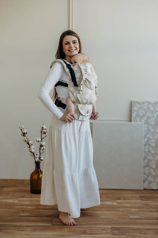 Mochila LennyUpGrade PRO, talla estándar, tejido jaqurad (50% algodón, 25% cáñamo, 25% lyocell) - VIRIDIFLORA - CONNECT #babywearing