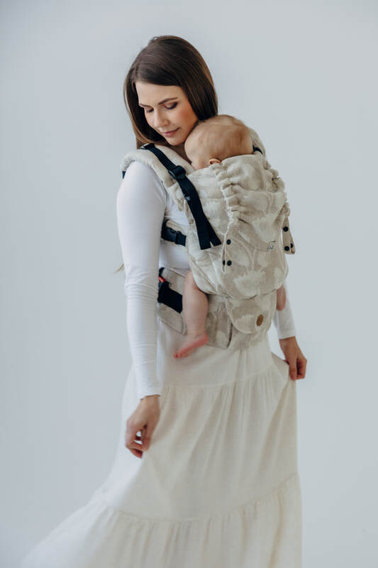 Mochila LennyUpGrade PRO, talla estándar, tejido jaqurad (50% algodón, 25% cáñamo, 25% lyocell) - VIRIDIFLORA - CONNECT #babywearing
