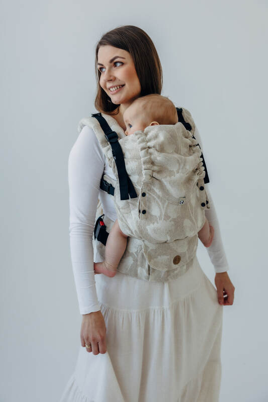 Mochila LennyUpGrade PRO, talla estándar, tejido jaqurad (50% algodón, 25% cáñamo, 25% lyocell) - VIRIDIFLORA - CONNECT #babywearing