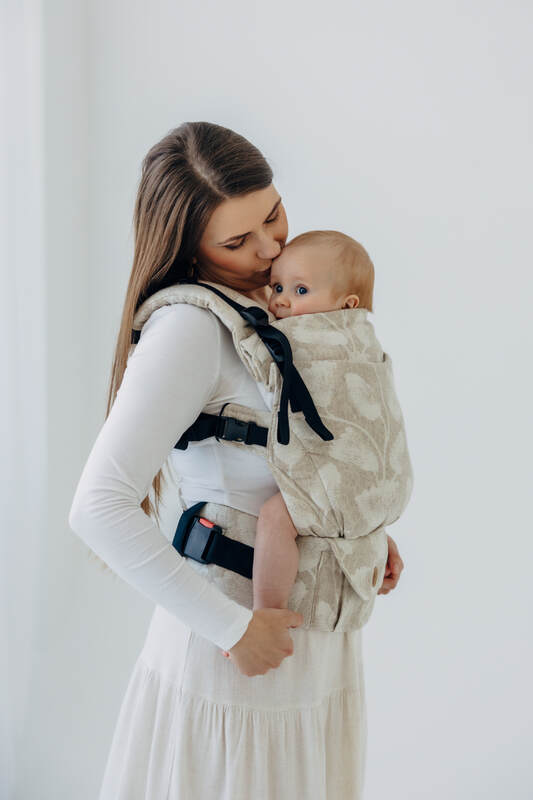 Mochila LennyUpGrade PRO, talla estándar, tejido jaqurad (50% algodón, 25% cáñamo, 25% lyocell) - VIRIDIFLORA - CONNECT #babywearing