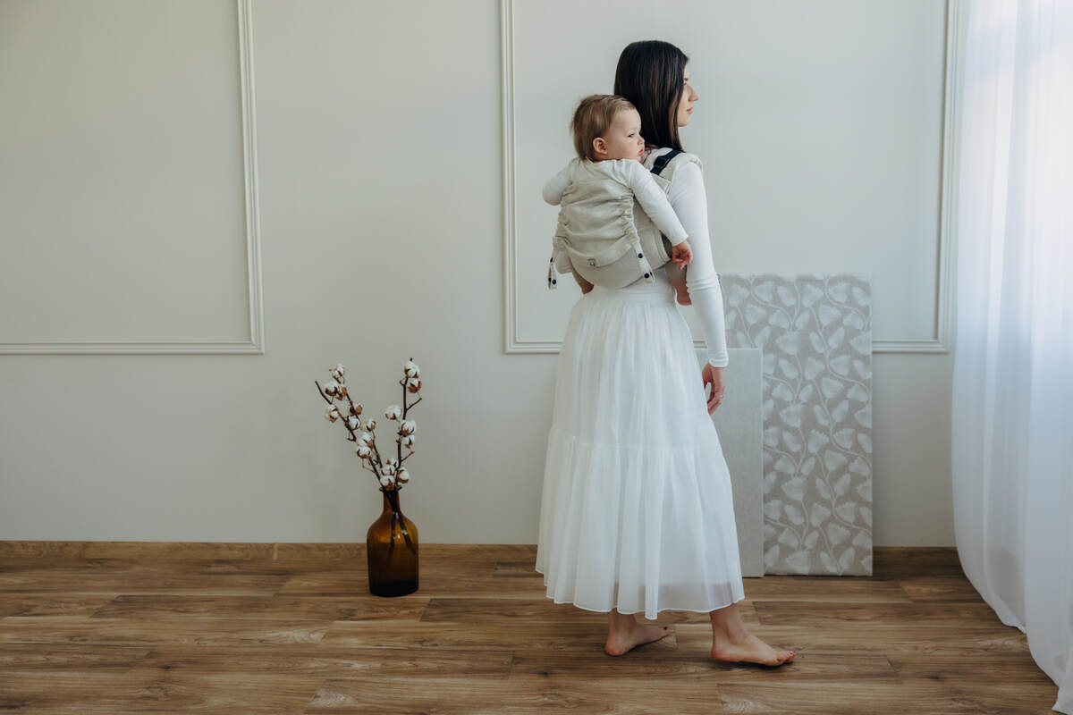 Onbuhimo PRO SAD LennyLamb, talla standard, sarga cruzada (50% algodón, 25% cáñamo, 25% lyocell) - AIRY  #babywearing