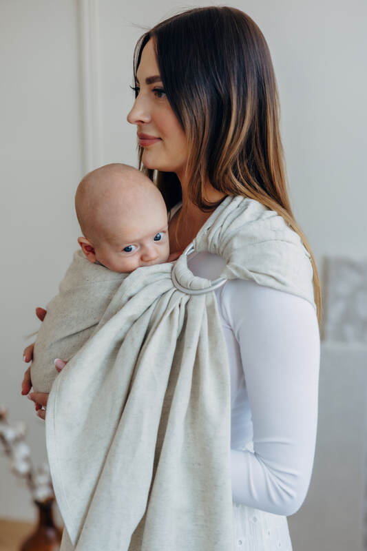Bandolera de anillas - 50% algodón, 25% cáñamo, 25% lyocell - sarga cruzada - AIRY - standard 1.8m #babywearing
