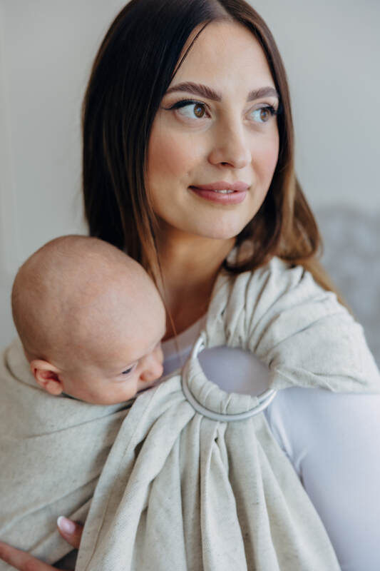 Bandolera de anillas - 50% algodón, 25% cáñamo, 25% lyocell - sarga cruzada - AIRY - standard 1.8m #babywearing