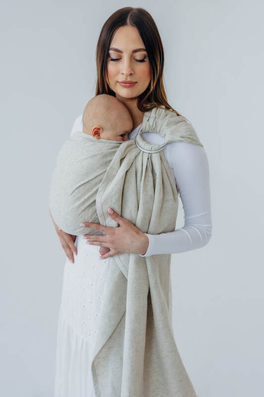 Bandolera de anillas - 50% algodón, 25% cáñamo, 25% lyocell - sarga cruzada - AIRY - standard 1.8m #babywearing