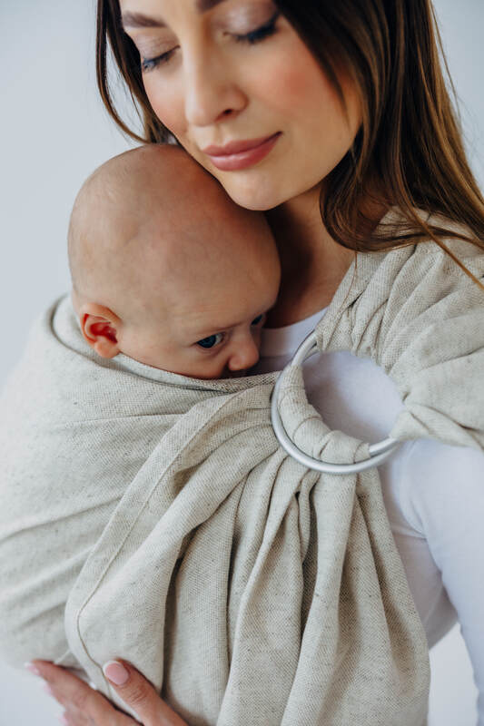 Bandolera de anillas - 50% algodón, 25% cáñamo, 25% lyocell - sarga cruzada - AIRY - standard 1.8m #babywearing