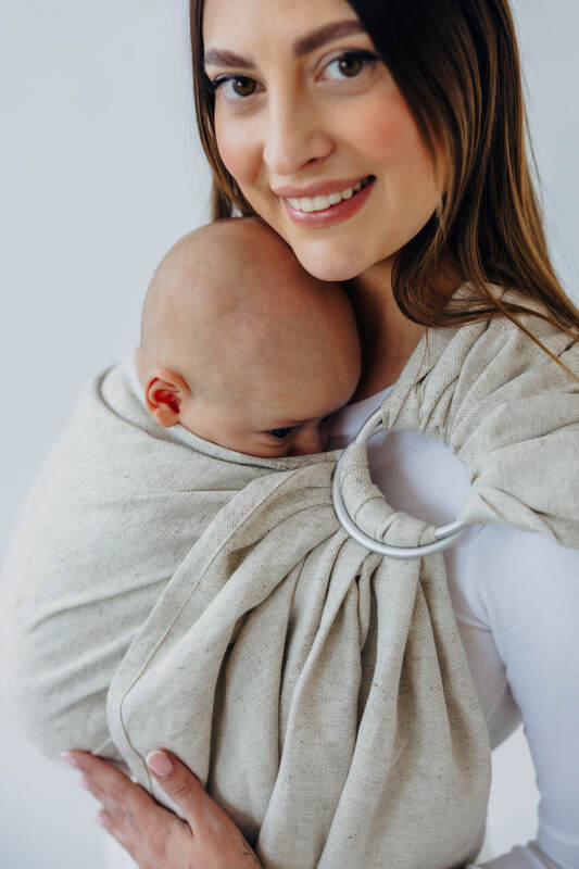 Bandolera de anillas - 50% algodón, 25% cáñamo, 25% lyocell - sarga cruzada - AIRY - standard 1.8m #babywearing
