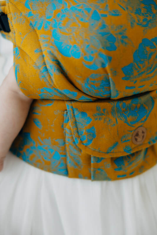 LennyUpGrade PRO Tragehilfe, Größe Standard, Jacquardwebung, 100% Baumwolle - RETRO'N'ROSES - ROSARIUM #babywearing