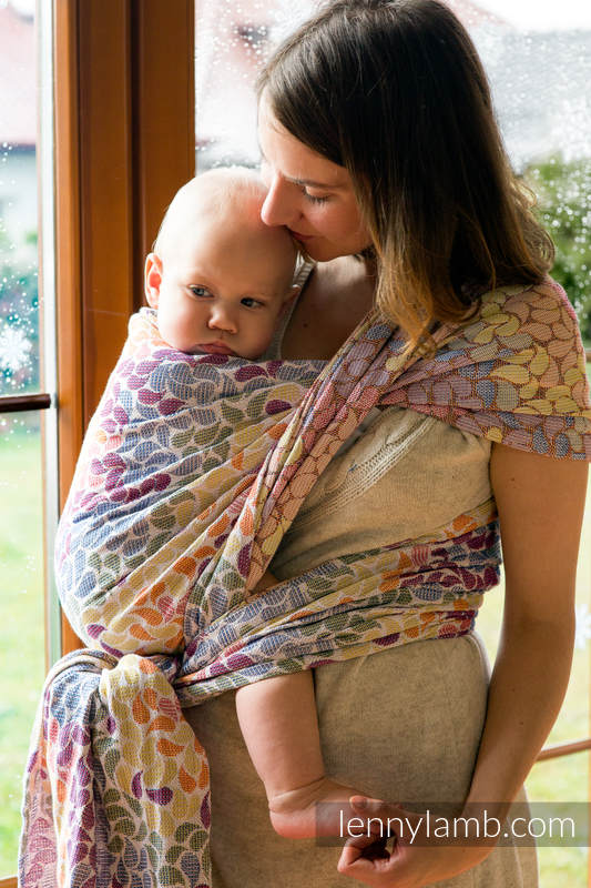 Baby Wrap, Jacquard Weave (100% cotton) - COLORS OF LIFE - size XS (grade B) #babywearing