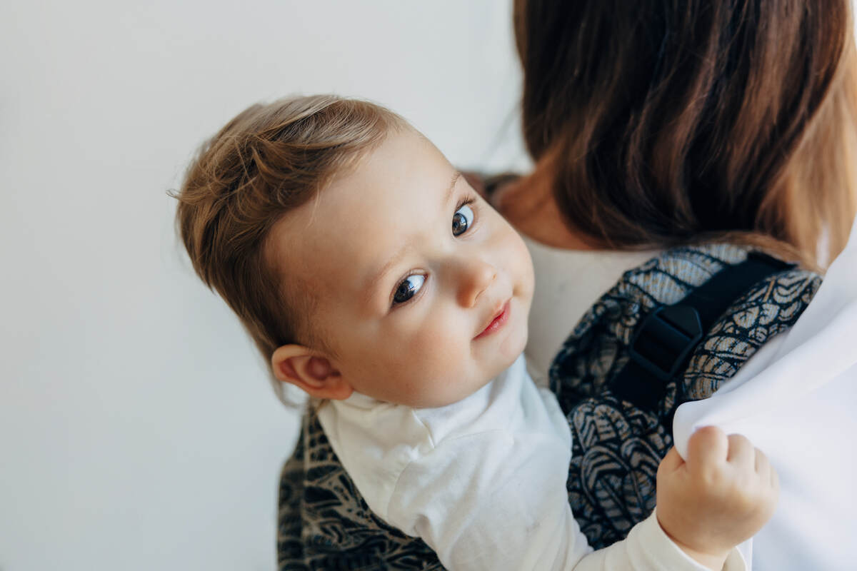 Lenny Onbuhimo PRO, misura standard, tessitura jacquard, 100% cotone - WILD SOUL - COCOON #babywearing