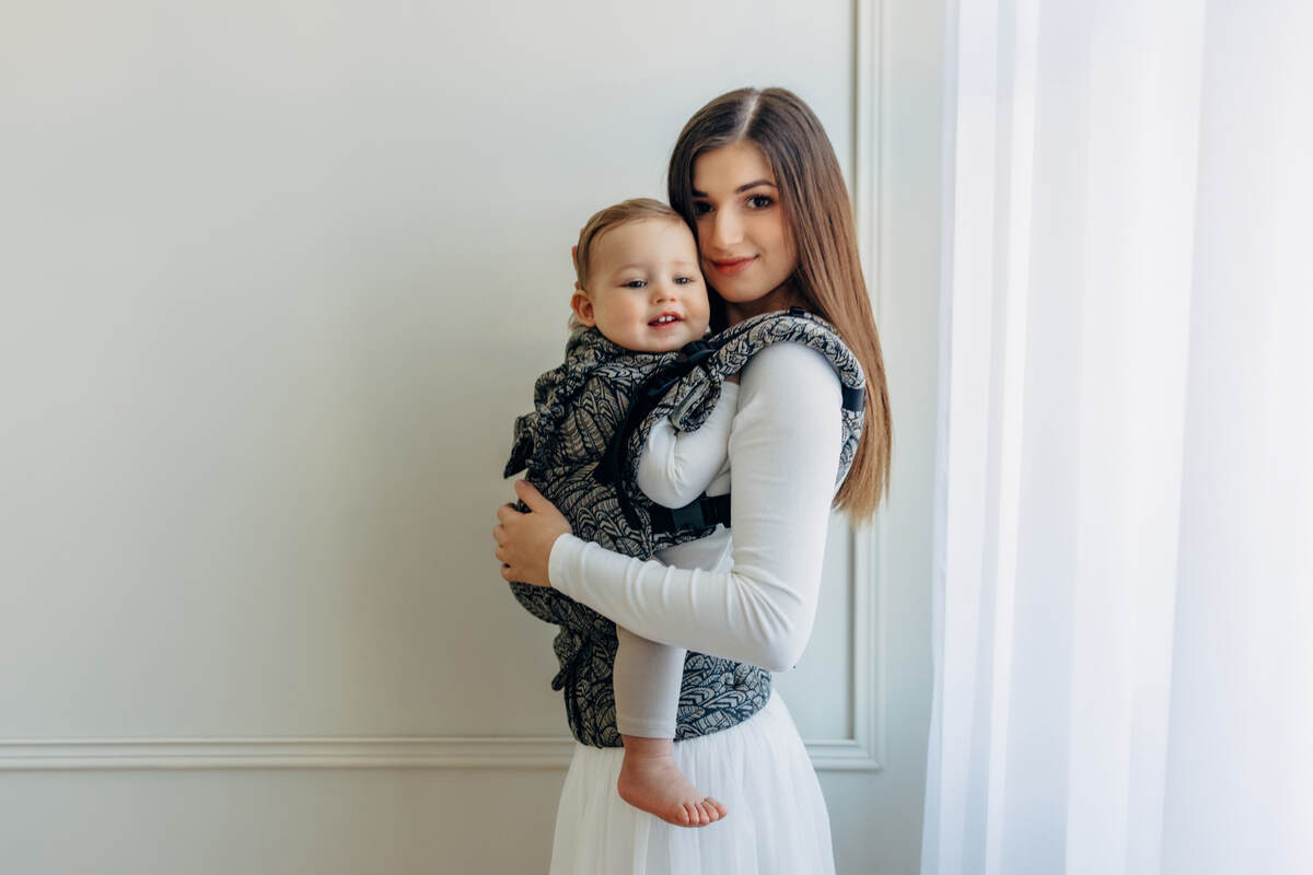 Marsupio LennyUpGrade PRO, misura Standard, tessitura jacquard, 100% cotone - WILD SOUL - COCOON #babywearing