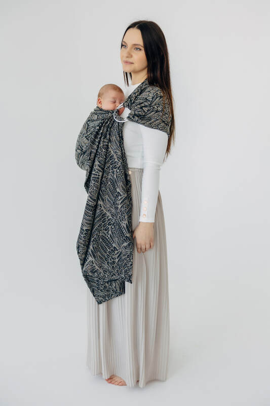 Fascia ad anelli, tessitura Jacquard (100% cotone), spalla aperta - WILD SOUL - COCOON - taglia standard 1.8m #babywearing