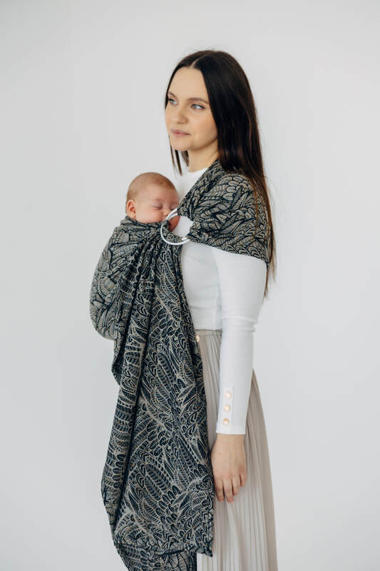 Fascia ad anelli, tessitura Jacquard (100% cotone), spalla aperta - WILD SOUL - COCOON - taglia standard 1.8m #babywearing
