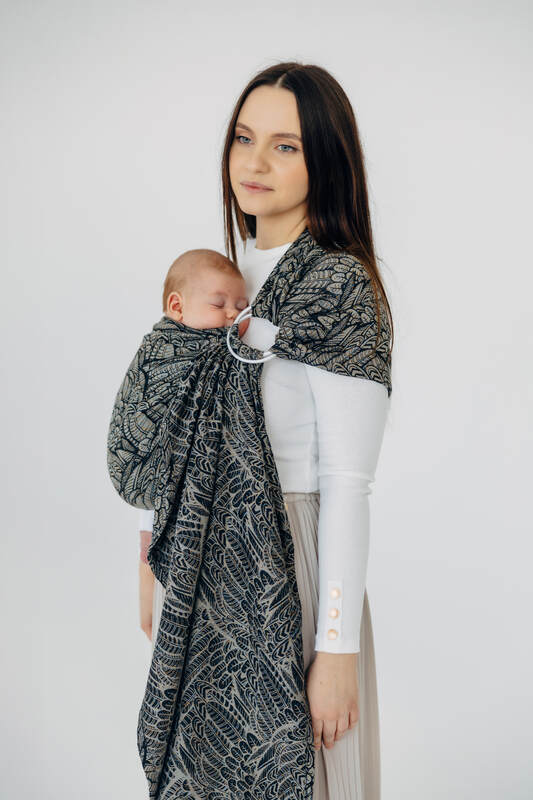 Fascia ad anelli, tessitura Jacquard (100% cotone), spalla aperta - WILD SOUL - COCOON - taglia standard 1.8m #babywearing