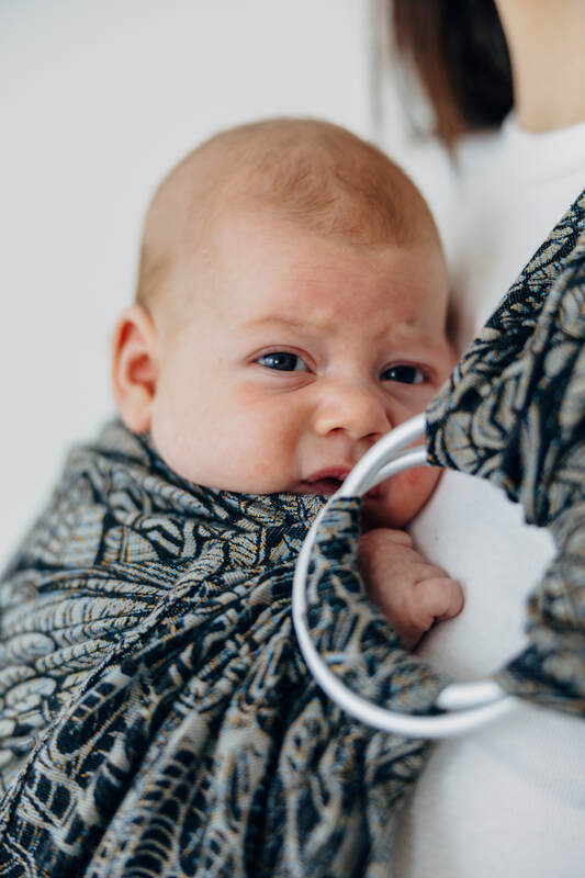 Fascia ad anelli, tessitura Jacquard (100% cotone), spalla aperta - WILD SOUL - COCOON - taglia standard 1.8m #babywearing