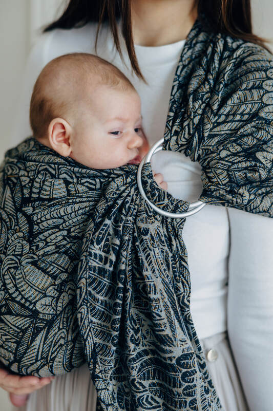 Fascia ad anelli, tessitura Jacquard (100% cotone), spalla aperta - WILD SOUL - COCOON - taglia standard 1.8m #babywearing