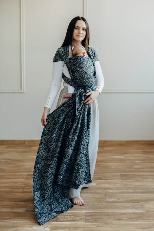 Fascia portabebè, tessitura Jacquard (100% cotone) - WILD SOUL - COCOON - taglia XS #babywearing