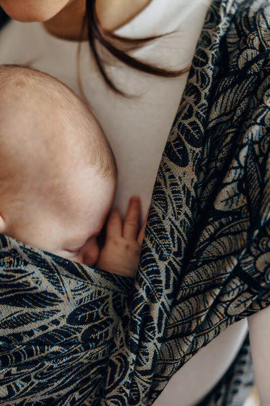 Fascia portabebè, tessitura Jacquard (100% cotone) - WILD SOUL - COCOON - taglia XS #babywearing