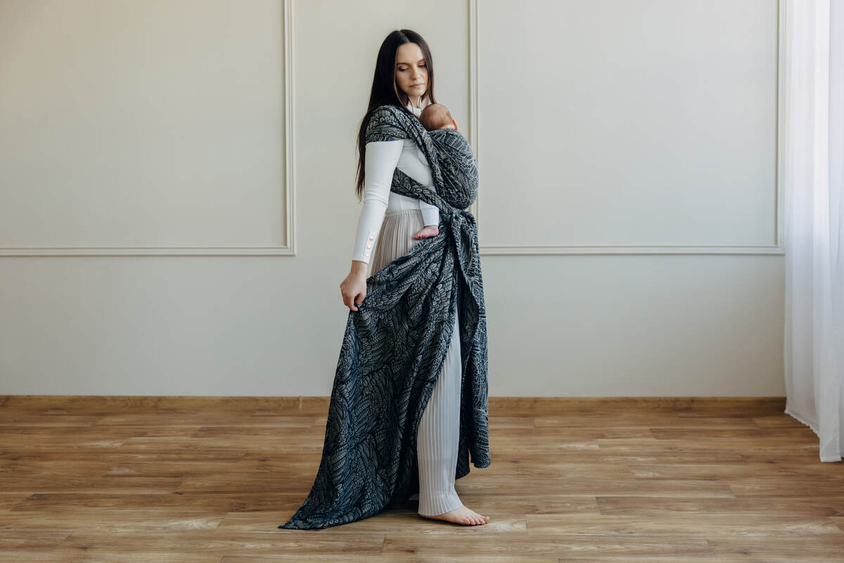 Fascia portabebè, tessitura Jacquard (100% cotone) - WILD SOUL - COCOON - taglia S #babywearing