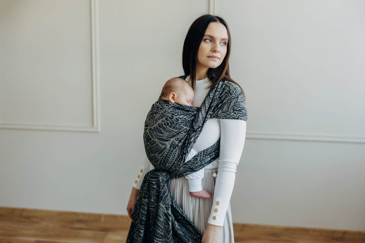 Fascia portabebè, tessitura Jacquard (100% cotone) - WILD SOUL - COCOON - taglia XS #babywearing