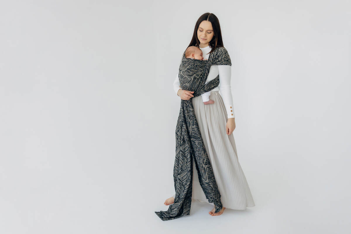 Fascia portabebè, tessitura Jacquard (100% cotone) - WILD SOUL - COCOON - taglia XS #babywearing