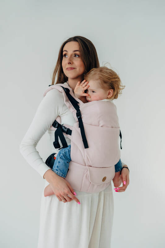 Mochila LennyUpGrade PRO, talla estándar, sarga cruzada (50% algodón, 50% viscosa de bambú) - conversión de fular MARSHMALLOW #babywearing