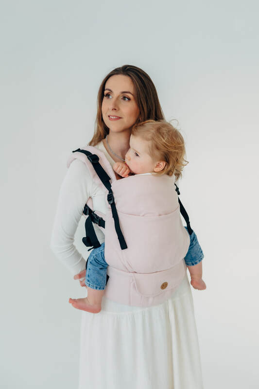 Mochila LennyUpGrade PRO, talla estándar, sarga cruzada (50% algodón, 50% viscosa de bambú) - conversión de fular MARSHMALLOW #babywearing