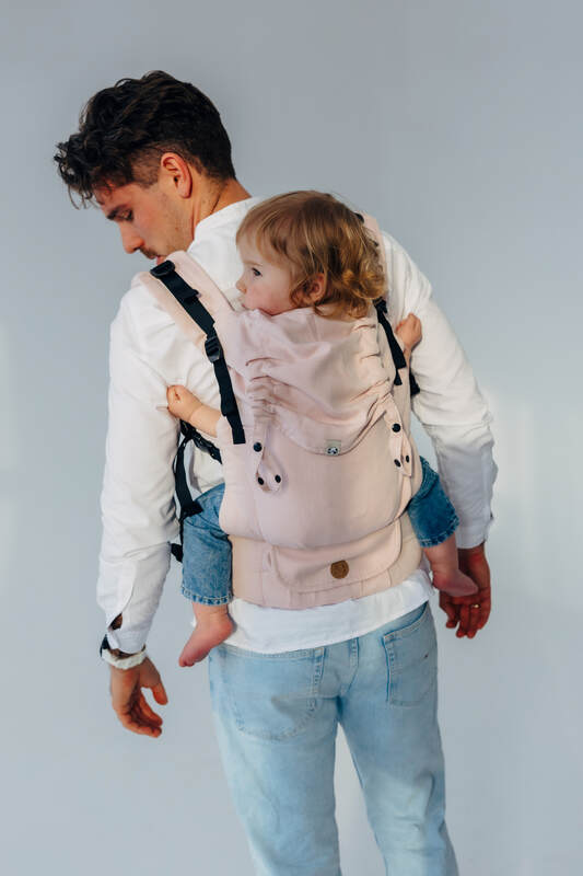 Mochila LennyUpGrade PRO, talla estándar, sarga cruzada (50% algodón, 50% viscosa de bambú) - conversión de fular MARSHMALLOW #babywearing