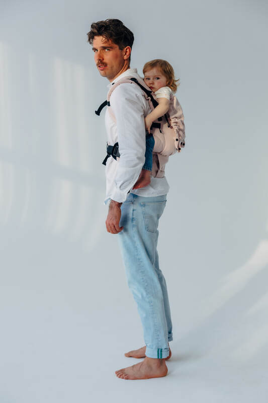 Mochila LennyUpGrade PRO, talla estándar, sarga cruzada (50% algodón, 50% viscosa de bambú) - conversión de fular MARSHMALLOW #babywearing