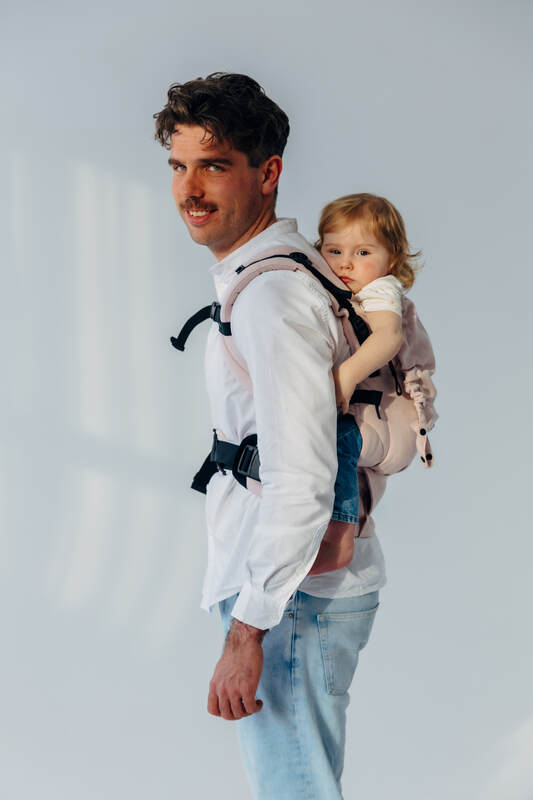 Mochila LennyUpGrade PRO, talla estándar, sarga cruzada (50% algodón, 50% viscosa de bambú) - conversión de fular MARSHMALLOW #babywearing