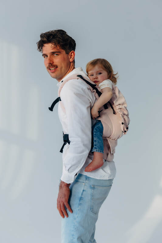 Mochila LennyUpGrade PRO, talla estándar, sarga cruzada (50% algodón, 50% viscosa de bambú) - conversión de fular MARSHMALLOW #babywearing