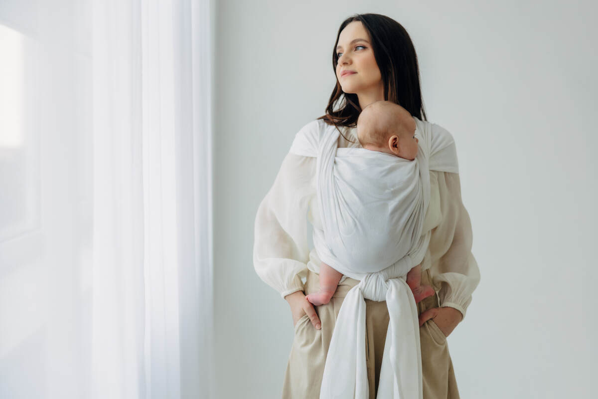 Vævet bæresele, Størrelse Størrelse 4 (XS - 3,6 m), VIRIDIFLORA  - MILKY WAY #babywearing