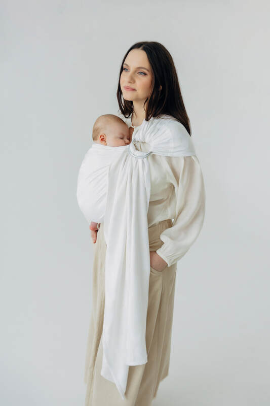 Żakardowa chusta kółkowa do noszenia dzieci, 100% wiskoza bambusowa, ramię bez zakładek - VIRIDIFLORA  - MILKY WAY - standard 1.8m #babywearing