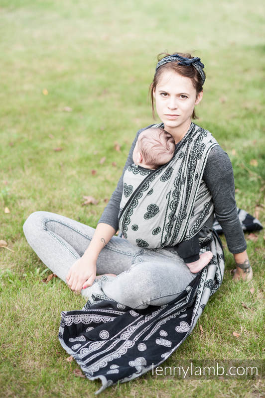 Żakardowa chusta do noszenia dzieci, 100% bawełna - KORONKA GLAMOUR - rozmiar M (drugi gatunek) #babywearing