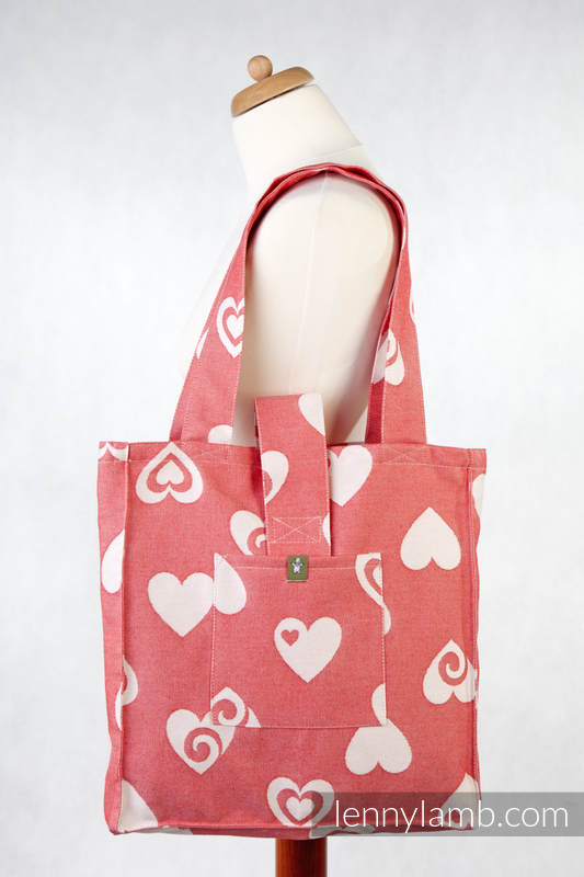 Shoulder bag made of wrap fabric (100% cotton) - SWEETHEART CORAL & CREME - standard size 37cmx37cm (grade B) #babywearing