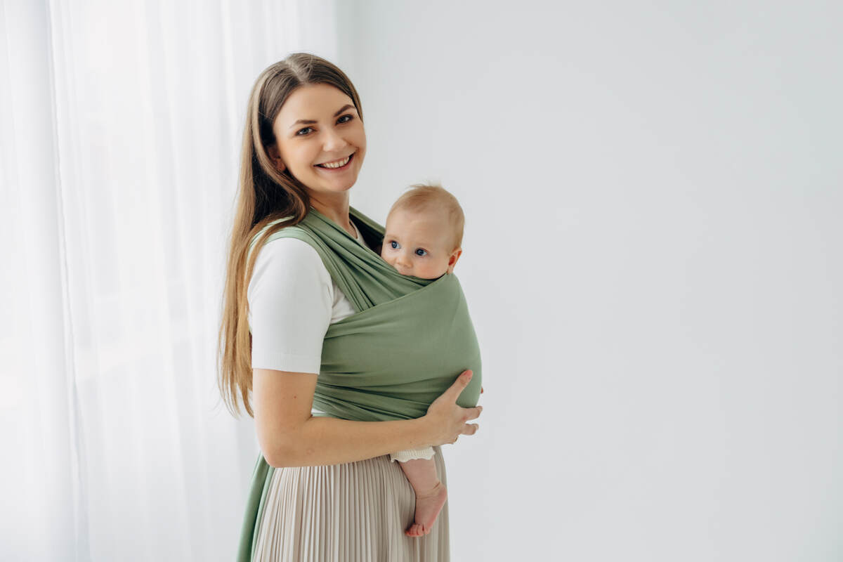 Stretchy/Elastic Baby Sling - Sage - standard size 5.0 m #babywearing