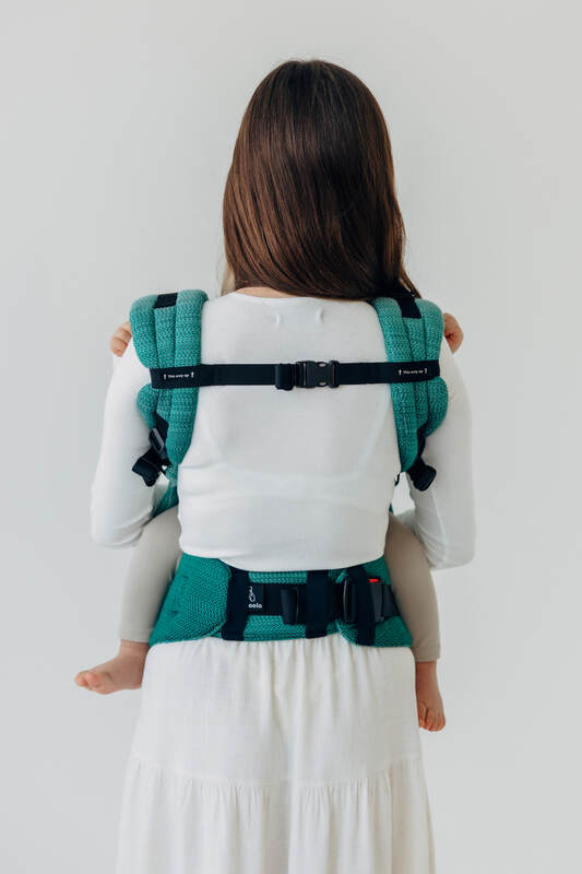 LennyUpGrade PRO Carrier, Standard Size, herringbone weave 100% cotton - LITTLE HERRINGBONE OMBRE GREEN  #babywearing