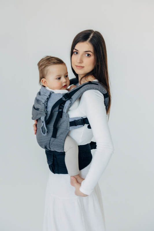 LennyUpGrade PRO - ρυθμιζόμενο μάρσιπο, Μέγεθος Κανονικό, LITTLE HERRINGBONE - OMBRE GREY  #babywearing