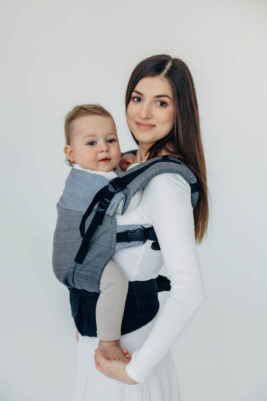 LennyUpGrade PRO - ρυθμιζόμενο μάρσιπο, Μέγεθος Κανονικό, LITTLE HERRINGBONE - OMBRE GREY  #babywearing