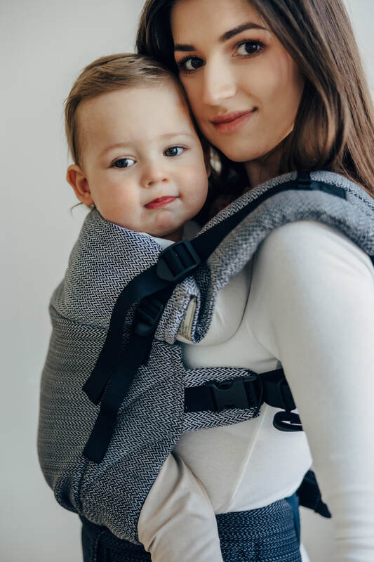 LennyUpGrade PRO - ρυθμιζόμενο μάρσιπο, Μέγεθος Κανονικό, LITTLE HERRINGBONE - OMBRE GREY  #babywearing