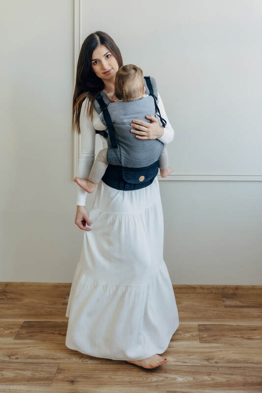 LennyUpGrade PRO - ρυθμιζόμενο μάρσιπο, Μέγεθος Κανονικό, LITTLE HERRINGBONE - OMBRE GREY  #babywearing