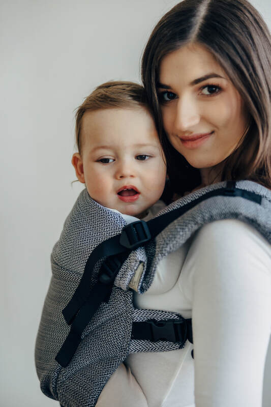 LennyUpGrade PRO - ρυθμιζόμενο μάρσιπο, Μέγεθος Κανονικό, LITTLE HERRINGBONE - OMBRE GREY  #babywearing