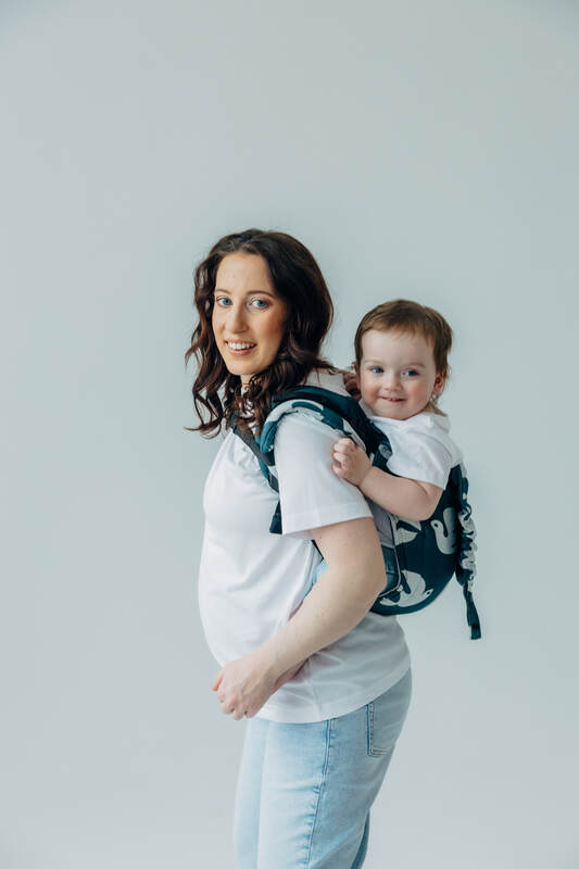 Nosidło Klamrowe Onbuhimo PRO z tkaniny żakardowej (100% wiskoza bambusowa), rozmiar Standard - BIRDY - SKYWARD #babywearing