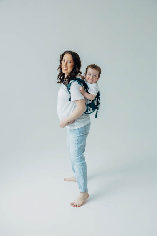 Nosidło Klamrowe Onbuhimo PRO z tkaniny żakardowej (100% wiskoza bambusowa), rozmiar Standard - BIRDY - SKYWARD #babywearing
