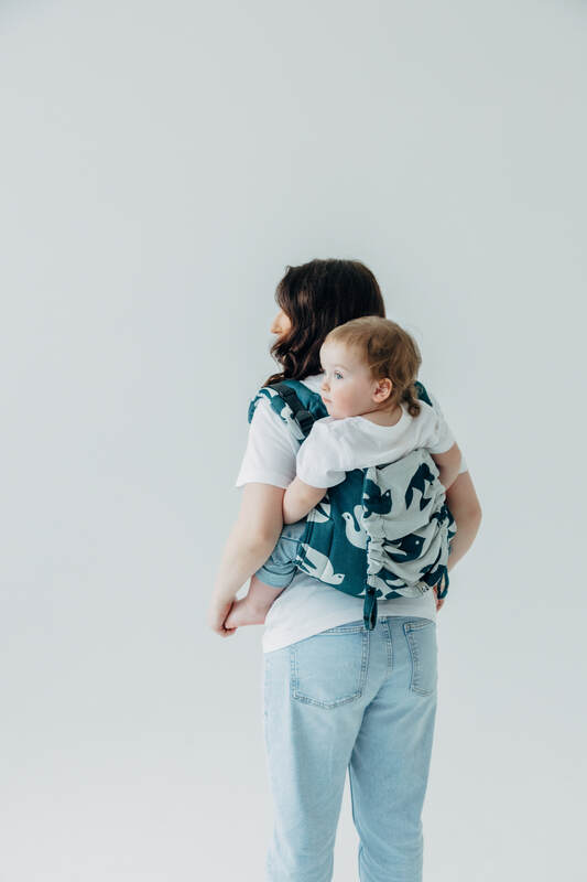 Nosidło Klamrowe Onbuhimo PRO z tkaniny żakardowej (100% wiskoza bambusowa), rozmiar Standard - BIRDY - SKYWARD #babywearing