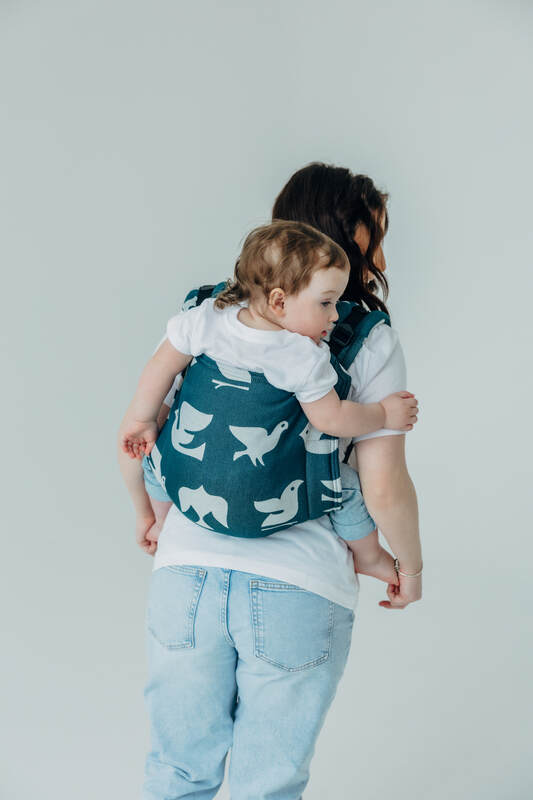 Nosidło Klamrowe Onbuhimo PRO z tkaniny żakardowej (100% wiskoza bambusowa), rozmiar Standard - BIRDY - SKYWARD #babywearing